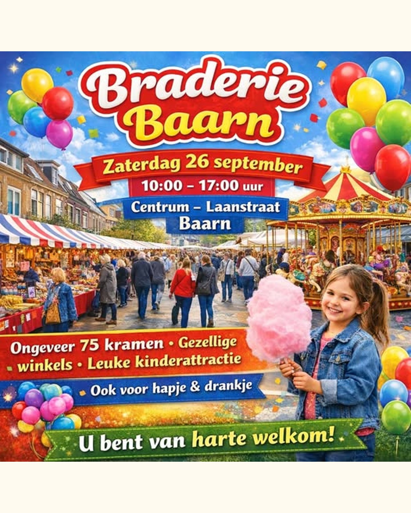 Flyer van Braderie Baarn in Baarn.