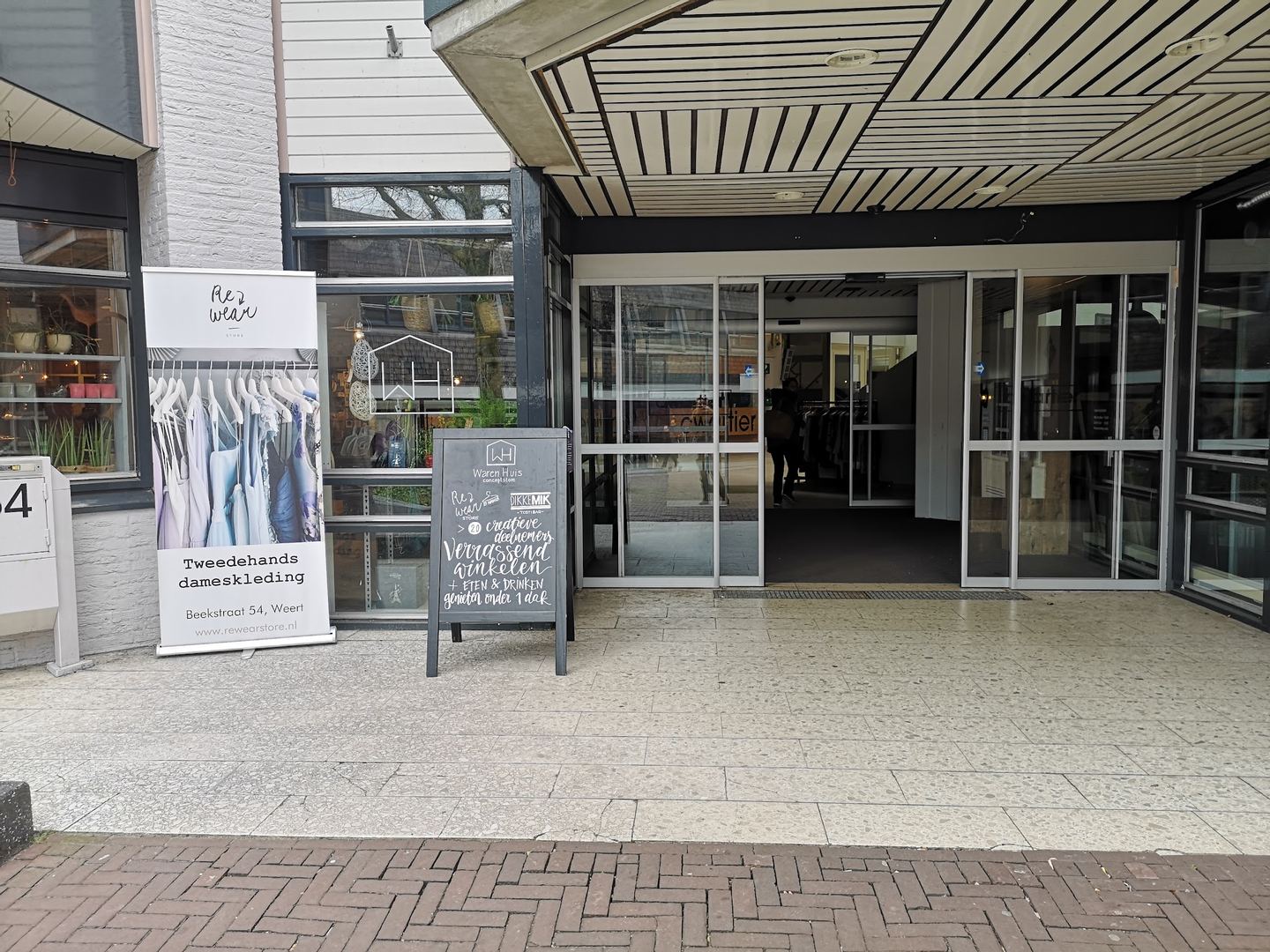 Exterior entrance of the Rewear store